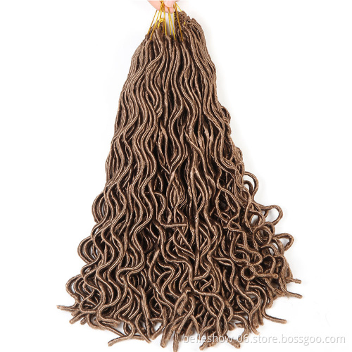 Hot sell 18inch 24 stands wholesale wavy  crochet braids Goddess faux locs braids curly faux locs crochet faux locs